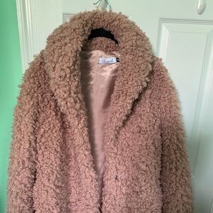 Mauve/ pink teddy coat